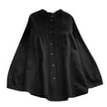 thumbnail image 1 of CEHVOM Blouse à Manches Longues en Satin à Rayures Col en V pour Femmes en Solde, 1 of 7