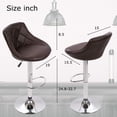 thumbnail image 3 of BestOffice Bar Stool Adjustable Height Leather Bar Stools With Seat Back Pad,Set Of 2,Brown, 3 of 8