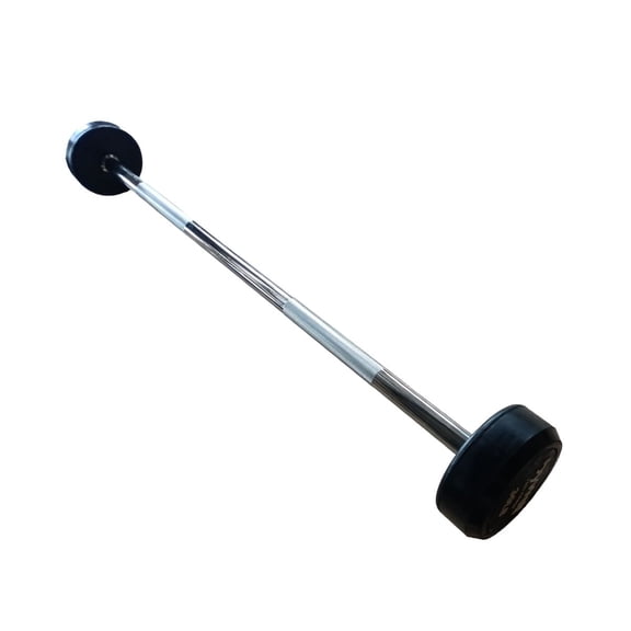 Barra Recta Bywell Con Peso Integrado 30lb Color Negro