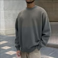 thumbnail image 2 of Men's Oversized Sweatshirts Fall Winter Vintage Gradient Crewneck Long Sleeve Sweaters Loose fit Soft Comfy Pullover Tops Grey XL, 2 of 4