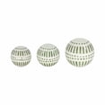 thumbnail image 6 of Modern Ceramic Orbs Sculpture Figurine for Home and Bathroom Decor - Decorative Ornaments for Office and Room Decor - Accent for Living Room, Shelf and Coffee Table - Set of 3, 6", 5", 4", Green, 6 of 14