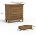 thumbnail image 2 of Brown 3-cajón dormitorio cómoda - de anchura chest of cajones con vintage handles, moderno wood nightstand gabinete para sala de estar, 2 of 6