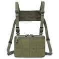 thumbnail image 2 of Mochila Portátil Riñonera ajustable en el pecho, bandolera cruzada de Hip Hop (verde militar) Likrtyny Para Estrenar, 2 of 4