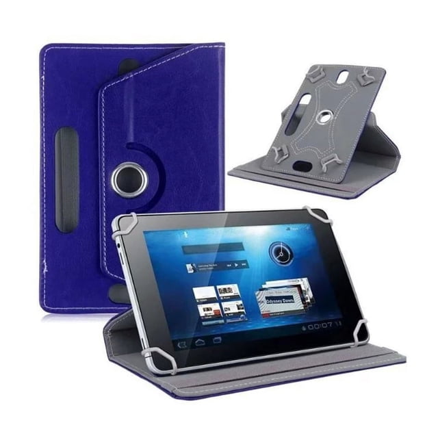 Étui Universel pour Tablette, Housse de Protection Support pour Tablette 9 10 10.1 Pouces Écran Tactile, avec Rotation 360° Bleu 7 Pouces