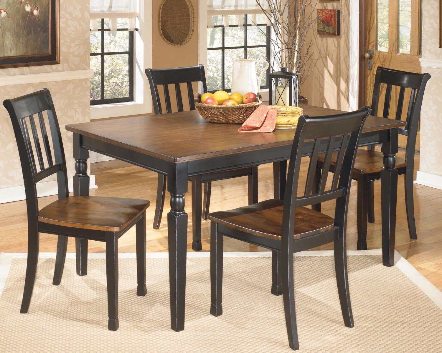 Signature Design By Ashley Owingsville Rectangular Dining Room Table Casual Style Black Brown Walmart Com Walmart Com