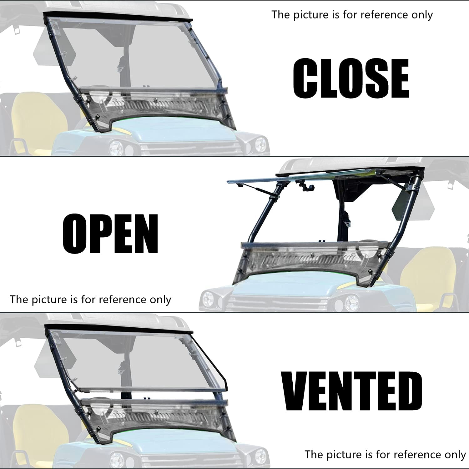 KOJEM Clear Heavy Duty Scratch Resistant UTV Windshield Windscreen for 2018+ John Deere XUV 835E, 835M, 865E, & 865M Polycarbonate Plastic in