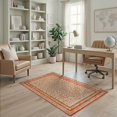 thumbnail image 2 of ODIKA 4'x6' Washable Area Rug Stain Resistant, Low Pile, Easy Care Geometric Vintage Mosaic Distressed Interlocking Motif Mid Century for Dorm Room, Small Living, 2 of 7