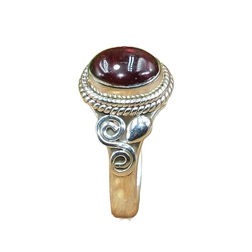 Garnet 925 Sterling Silver Handmade Design Ring Red Stone Ring Birthday Gift Jewelry For Women
