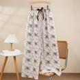 thumbnail image 2 of Tnhcen Women's Summer Pajama Pants Lightweight Butterfly Bow Print Lounge Pants Elastic Waist Casual Sleepwear Free Size Soft Polyester Loose Fit Home Wear Pants for Women, 2 of 5