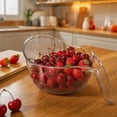 thumbnail image 4 of LEHOZIHEQ Rice Washer, Rice Rinser Strainer w/Handle, BPA-Free (Clear), Handled Rice Washer Strainer Bowl With Fine Holes For Rinsing And Draining Rice, Grains, Fruit And Vegetables, 4 of 6