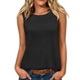 thumbnail image 2 of Omexry Womens Workout Tops Women's Crew Neck Sleeveless Tank Tops Casual Loose Curved Hem Basic Shirts Summer Solid Color Blouses, 2 of 7