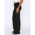 thumbnail image 4 of Elippeo Women's Long Pants Casual Flare Leg Solid Color Side Drawstring Ruched Sweatpants, 4 of 6