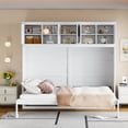 thumbnail image 3 of ​Queen Size Murphy Bed Wall Bed with Top Cabinets, Space-Saving for for Guestroom, Apartment, Small Space, White,, 3 of 9