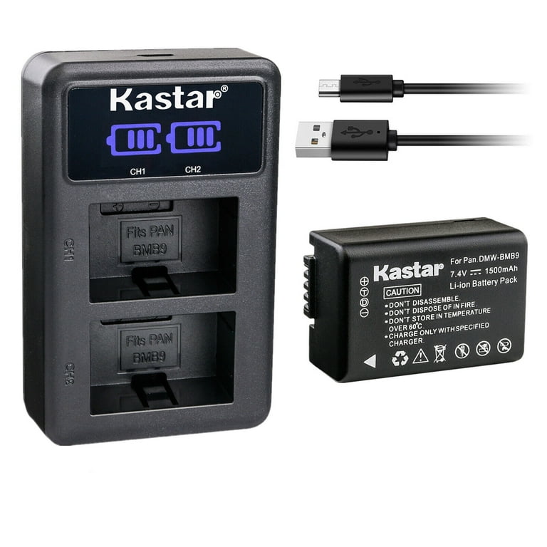 Kastar 1-Pack DMW-BMB9 Battery and LED2 USB Charger Compatible