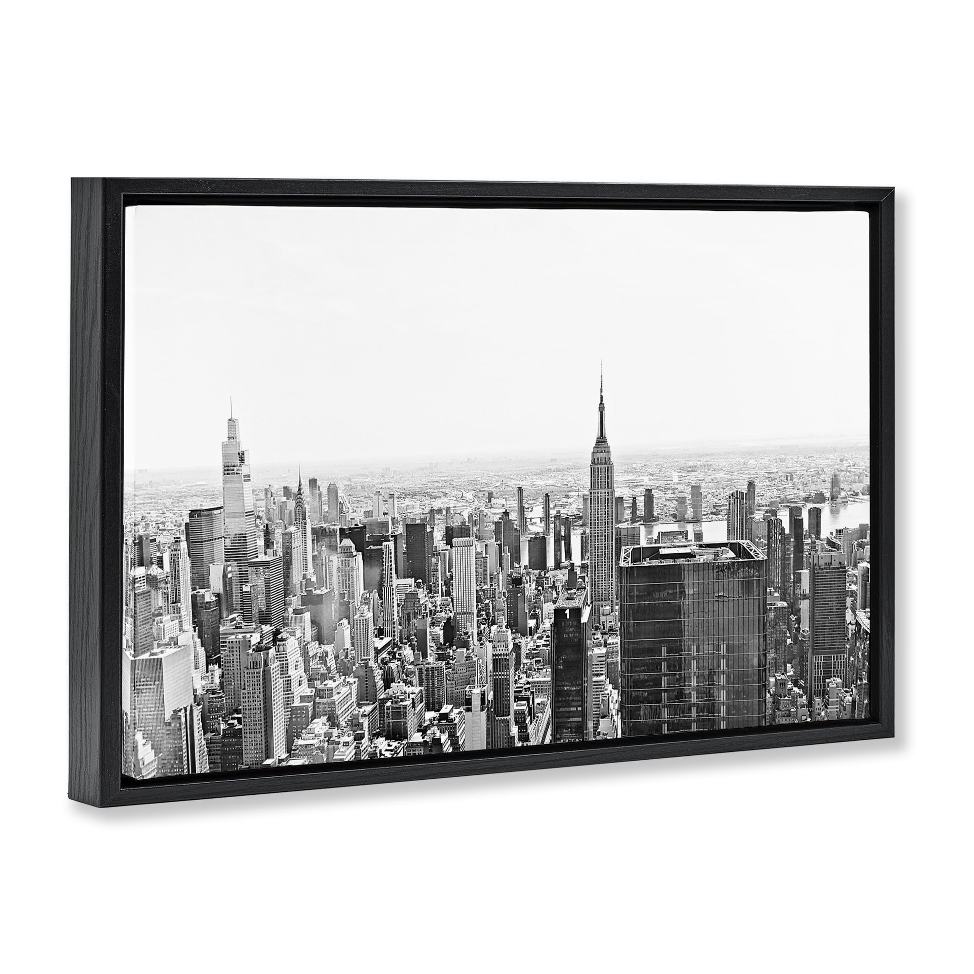 Stupell Industries New York City Scape View Black Framed Floater Canvas Wall Art, design by Kali Wilson