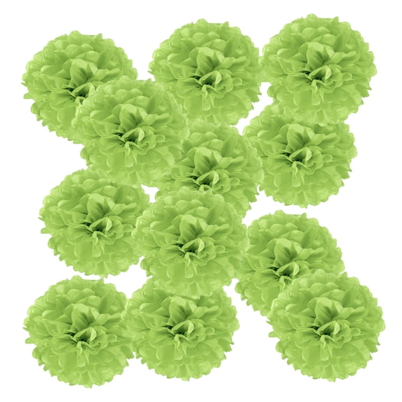 4inch Tissue Paper Pom Poms, 12PCS Pom Poms Paper Flowers Ball Tissue Paper Flowers for Wedding Bridal Shower Birthday Bachelorette Party Backdrop Decoration, Light Green
