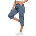 thumbnail image 5 of UDAUDU Capris Pants for Women Quick Dry Drawstring Cargo Capri Pants with Pockets Summer Cropped Outdoor Workout Travel Hiking Pants Royal Blue XL, 5 of 6