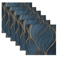 thumbnail image 6 of Cloth Napkins Set of4 100% Satin Peachskin Velvet 20x20inx4 Napkins Cloth napkins are washable Soft and Absorbent Blue-gold Lines, 6 of 8