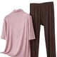 thumbnail image 5 of TaTaai Womens high neck pajama set, 3/4 sleeves, solid color modal, casual trendy, breathable skin-friendly, comfortable fit, great for spring & autumn bedtime & relaxation Gift, 5 of 5