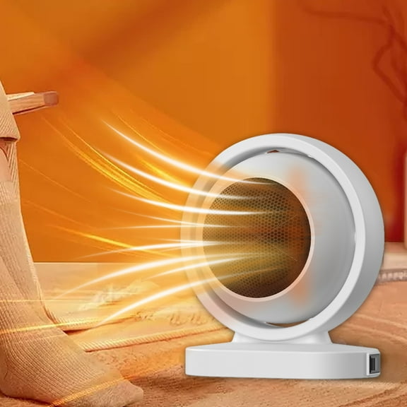 YIMWNYI Portable Heater Fan 380W, Small Circulation Heating Fan with Overheat & Tip-Over Protection, Quiet Ceramic Heater for Bedroom, Office, Home Use, Compact Desk Heater