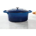 thumbnail image 2 of Horno holandés Crock-Pot de hierro fundido esmaltado artesanalmente, 7 litros, azul zafiro, 2 of 3