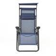 thumbnail image 3 of LuxenHome Zero Gravity Patio Chaise Lounge with Canopy Blue, 3 of 7