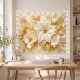 thumbnail image 5 of Opulent White Floral Arrangement Against Cream Background, Majestic Maximalist for Luxury Decor Lovers, Botanical Art Print, Housewarming Gift, Tapestry Wall Hanging for Living Room and Bedroom, 5 of 7