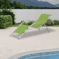 thumbnail image 3 of Ensemble de 3 Chaises Longues de Patio en Aluminium Réglables avec Table d'Appoint – Chaises Longues Inclinables d'Extérieur pour Piscine, Jardin, Plage, Cour Arrière, Résistantes aux Intempéries – Vert, 3 of 8