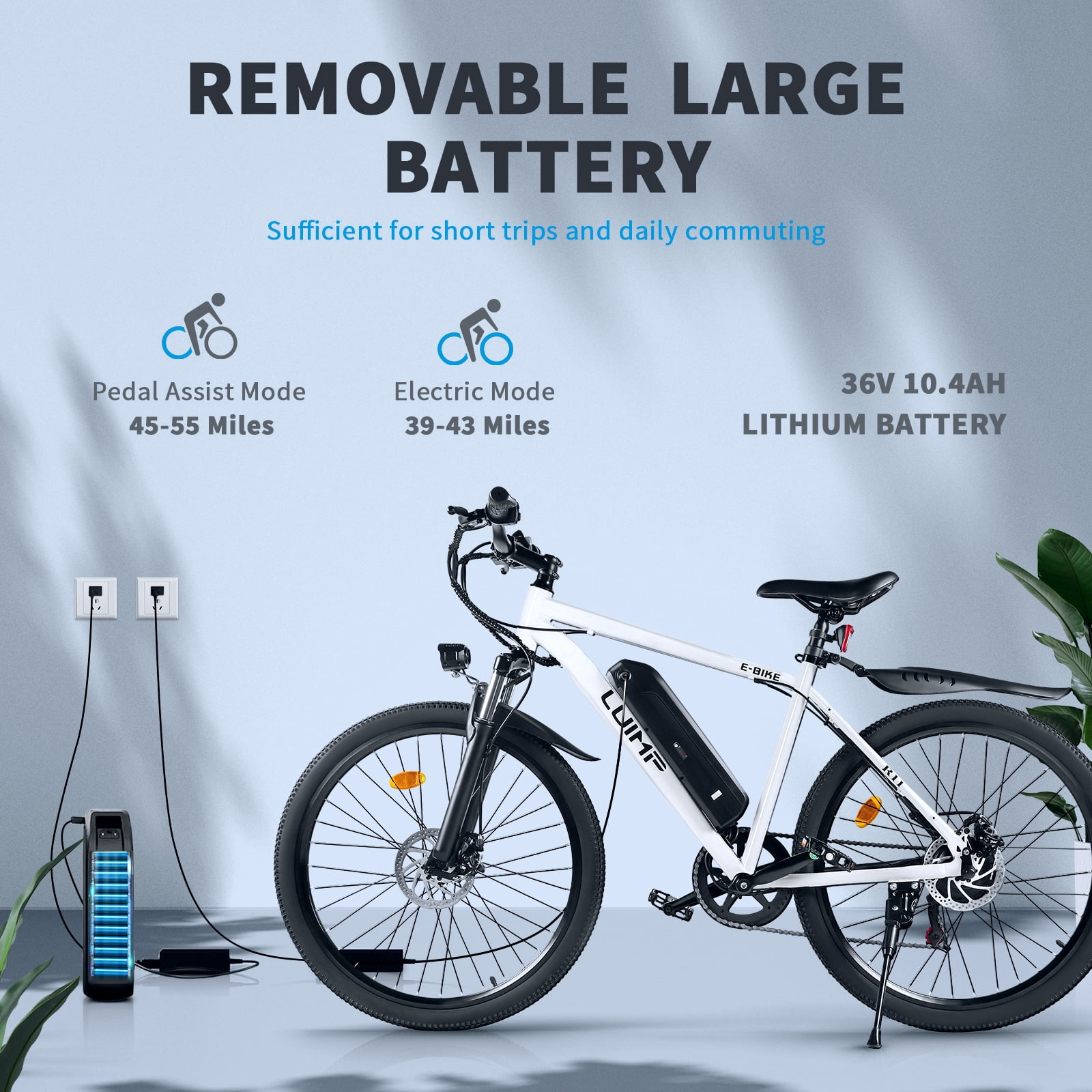 26" Electric Bike for Adults, 500W Ebike, 36V 10.4Ah Battery, 20MPH Electric Bicycles, Ebike for Adults, E Bike UL2849