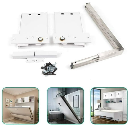 

Oukaning Wall Bed Spring Mechanism Hardware Kit Heavy Bed Support Hardware Diy Kit White