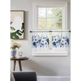 thumbnail image 3 of White Blue Floral Tier Curtains 36 Inch Length,Sheer Curtains for Bedroom Living Room Window Elegant Leaves Spring Flowers Rod Pocket Drapes Kitchen Curtains Small Half Window 27.5"x36" 2 Panels, 3 of 6