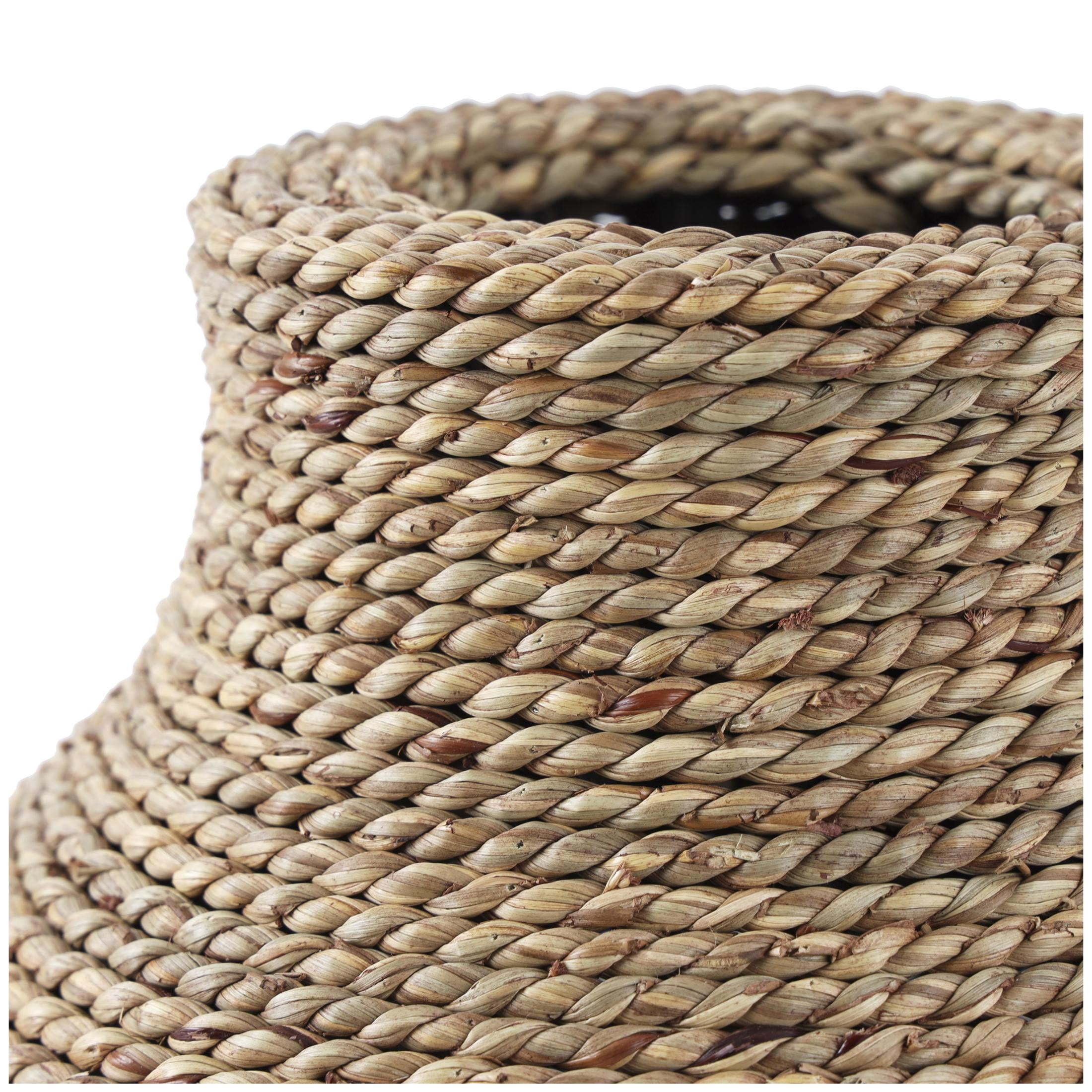 DecMode 19" Handmade Wrapped Brown Seagrass Vase