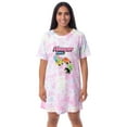 thumbnail image 6 of The Powerpuff Girls Women's TV Show Tie-Dye Nightgown Pajama Shirt Dress, 6 of 6