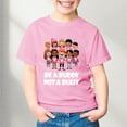 thumbnail image 2 of BOOMNY Girl's Tees Say No To Bully Letter Printed Short Sleeve Crew Neck Cool Breathable Tee Leisure Girl's Summer Clothing 3-4 Years, 2 of 4