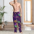 thumbnail image 5 of Uemuo Mardi Gras and Donuts Pattern Men's Wide Leg Palazzo Lounge Pants with Pockets Light Weight Loose Comfy Casual Pajama Pants-Small, 5 of 9