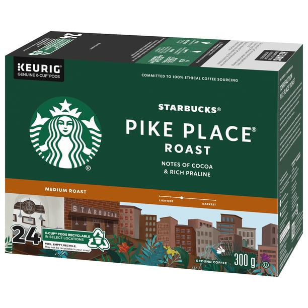 STARBUCKS Pike Place Roast Medium Roast Ground Coffee K-Cup Pods