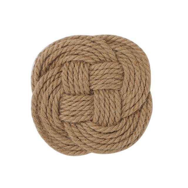 CAROOTU Hand-woven Heat Insulation Placemats Twine Woven Coasters Boho Style Kitchen Tool for Home Restaurant