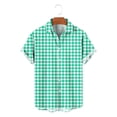 thumbnail image 6 of hoksml Men's Plaid Short Sleeve Camp Collar Button Down Shirts, Regular Fit Breathable Casual Tops for Beach Daily Vacation, 6 of 7