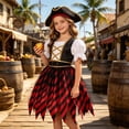 thumbnail image 4 of Halloween Pirate Costume Set for Women Adult Hollow Out Backless Design Knitted Fabric Performance Suit for Holiday Party Stage Cosplay, 4 of 7