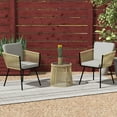 thumbnail image 2 of Outsunny 3 Piece Outdoor Bistro Set, Wicker Patio Furniture, Coffee, 2 of 10