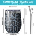 thumbnail image 5 of 12oz Stemless Wine Tumblers Black Leopard Pattern Vacuum Insulated Stainless Steel Travel Tumbler Cups Mug with Lid and Straw for Champaign,Cocktail,Beer with Cleaning Brush, 5 of 5
