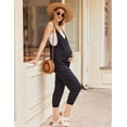 thumbnail image 5 of Ekouaer Jumpsuits for Women Sleeveless Spaghetti Strap Ribbed Overall Jumpsuit V Neck Summer Romper with Pockets 2024, 5 of 5