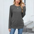 thumbnail image 5 of ClodeEU Women's Long Sleeve Crew Neck Shirts,Fall Slim Fit Tunic Casual Basic Tee Dark Gray,Womens Plus XL, 5 of 8