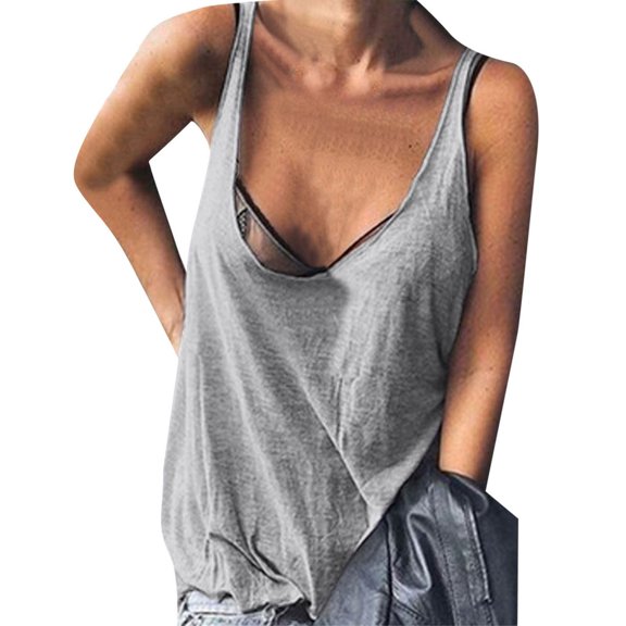 Tank Tops For Women Summer Fashion Top Shirt Casual Chiffon Sleeveless Top Shirt Elegant Solid U Neck Sports Top Blouse Camisole Tops For Women