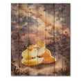 thumbnail image 3 of Designart 'Foxes Over A Night Sky Hugging ' Children's Art Print on Natural Pine Wood, 3 of 5