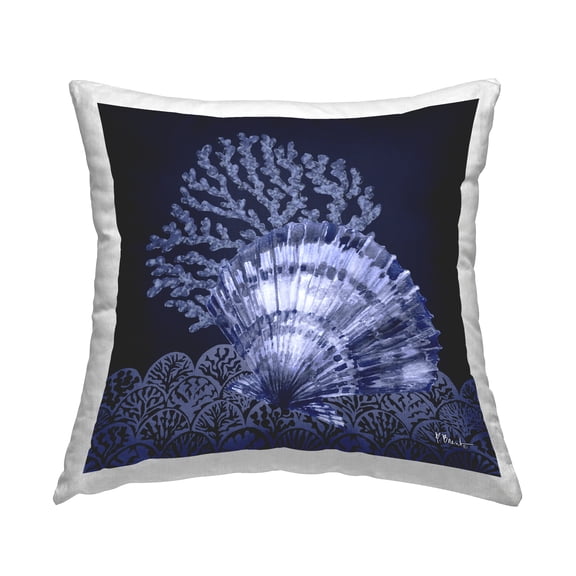 Stupell Industries Shadowed Clam Still Life Decorative Printed Throw Pillow Design by Paul Brent.