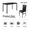 thumbnail image 4 of 5 Piece Dining Table Set, Kitchen Dining Table and Chairs Set for 4, Modern Marble Table and 4 Upholstered Chairs, Home Dining Set for Small Space, Breakfast Nook, White, D8529, 4 of 8