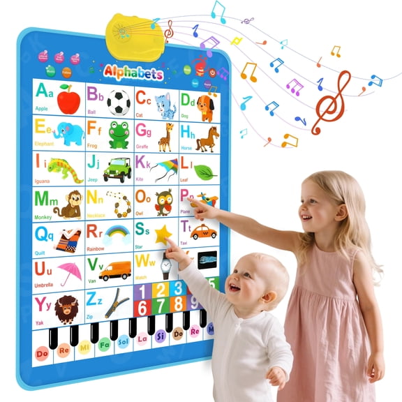 Yousxin Talking Alphabet Poster, Interactive ABC & 123 Learning Wall Chart, Educational Toddler Toys for Kids Ages 3