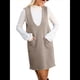 thumbnail image 3 of Vestido Corto de Punto Liso Sin Mangas con Cuello en V y Bolsillos para Mujer Flor Gris S, 3 of 10