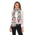 thumbnail image 2 of FORMRS Womens Scarf Winter Soft Long Big Warm Shawls Wrap Tassel Scarves, Pink Flowers, 2 of 9